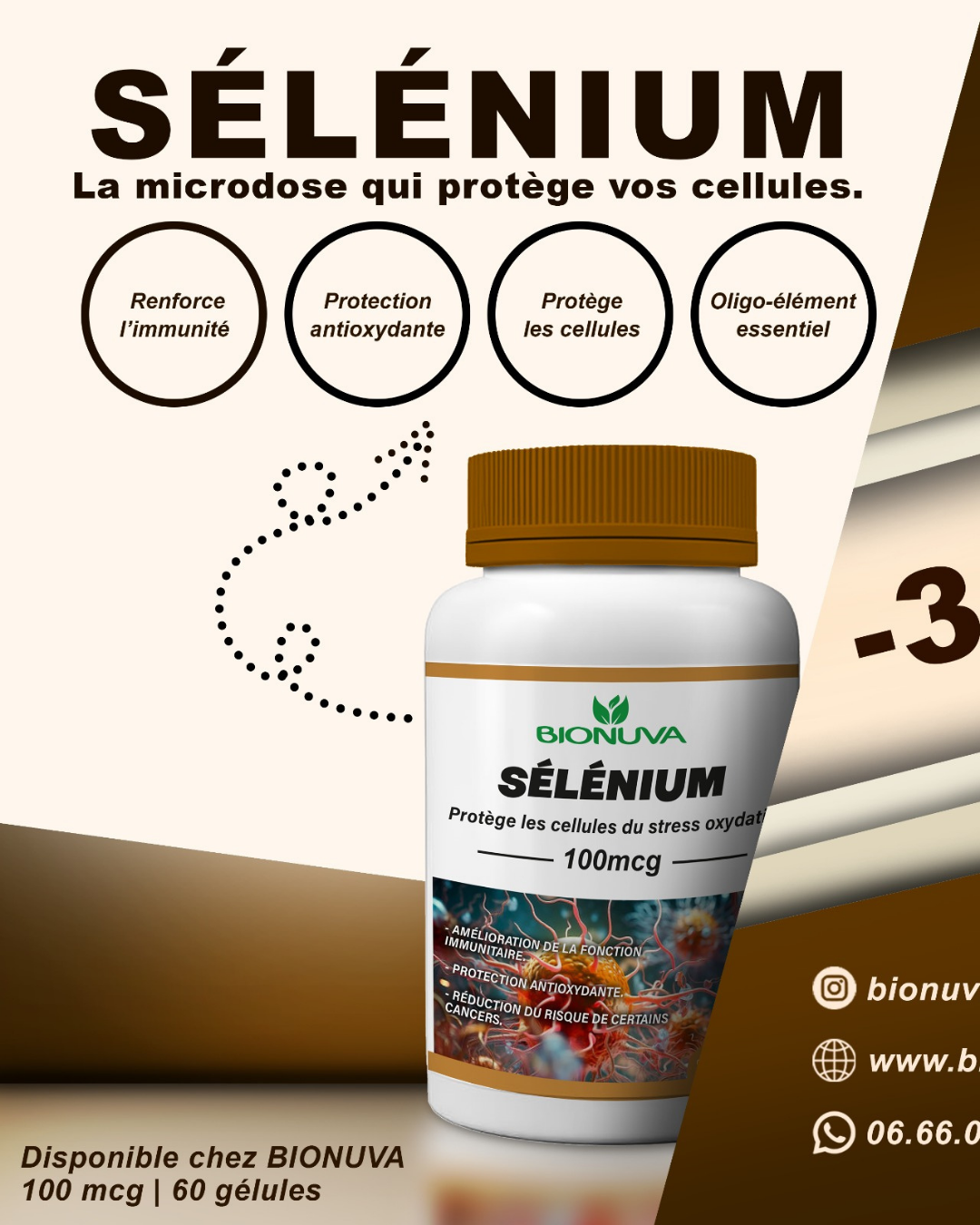 BIONUVA SÉLÉNIUM • Antioxydant & Soutien Thyroïdien • 60 Gélules