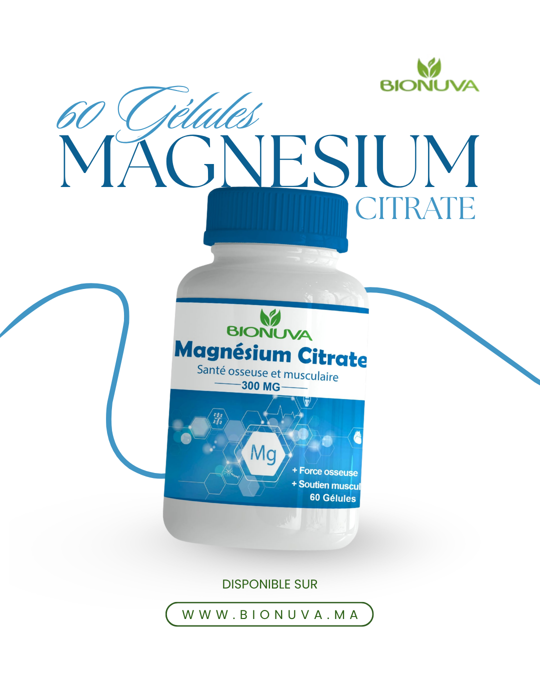 BIONUVA MAGNÉSIUM CITRATE • Fonction Musculaire & Système Nerveux • 60 Gélules