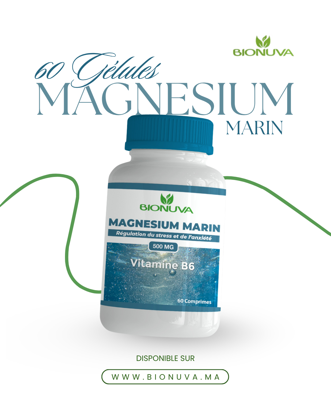 BIONUVA MAGNÉSIUM MARIN • Équilibre Nerveux & Tonus • 60 Gélules