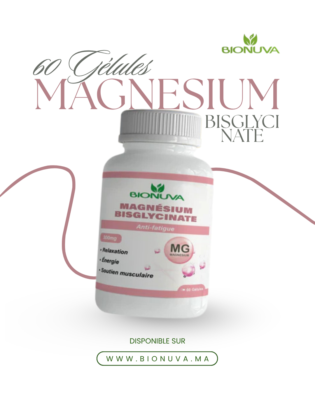 BIONUVA MAGNÉSIUM BISGLYCINATE • Anti-Stress & Haute Absorption • 60 Gélules