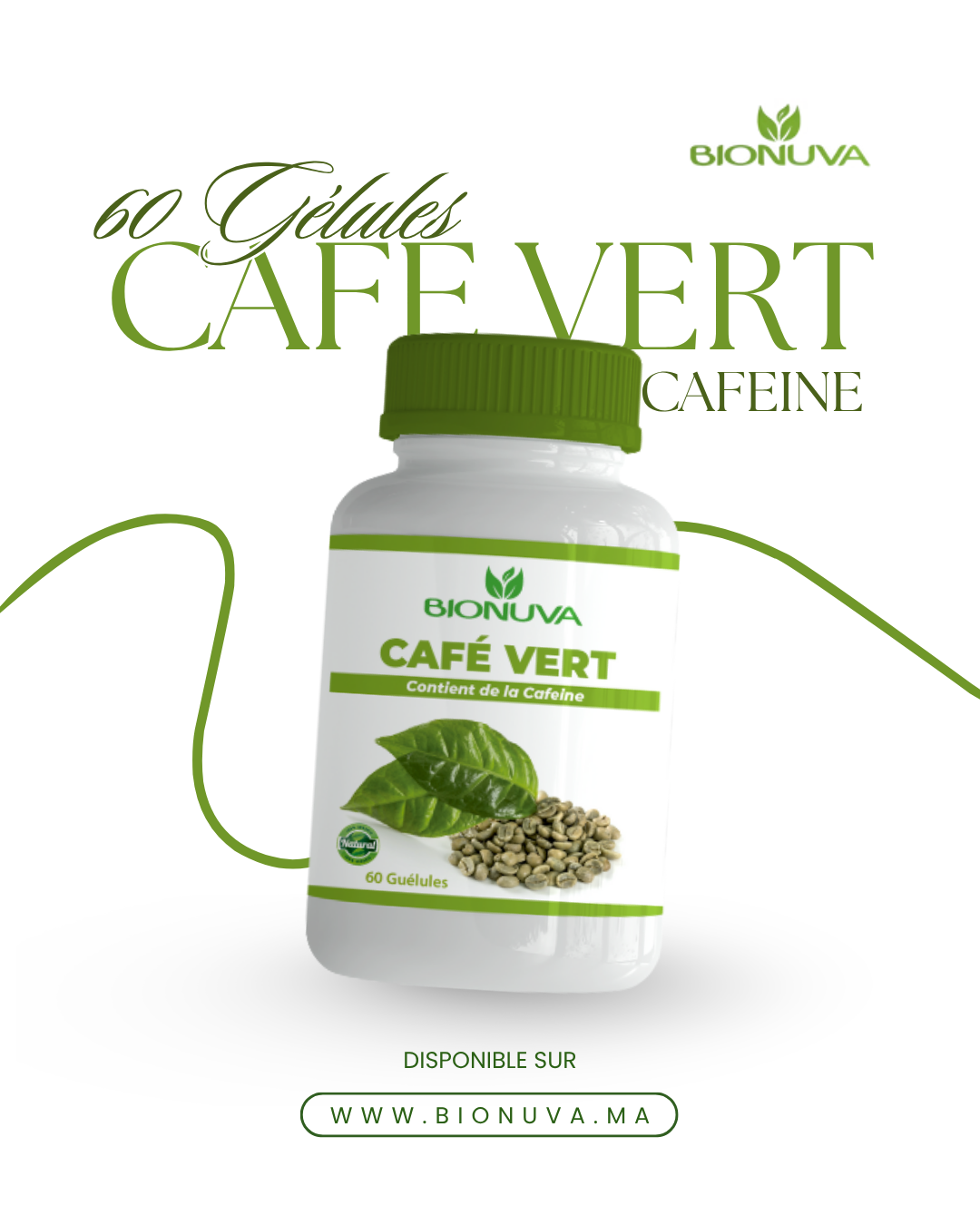 BIONUVA THÉ VERT • Brûleur de Graisses & Antioxydant • 60 Gélules