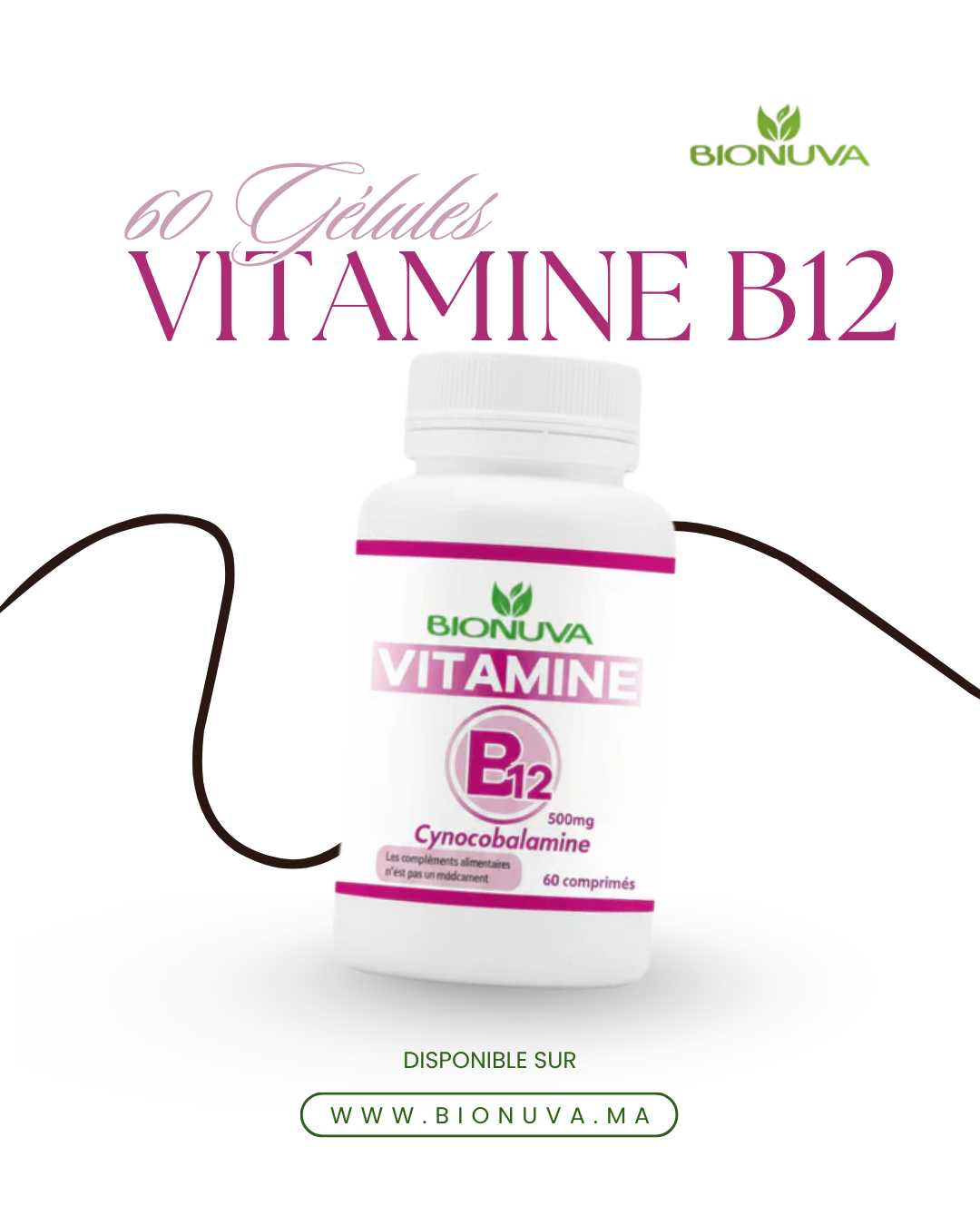BIONUVA VITAMINE B12 • Énergie Cellulaire & Anti-Fatigue • 60 Gélules
