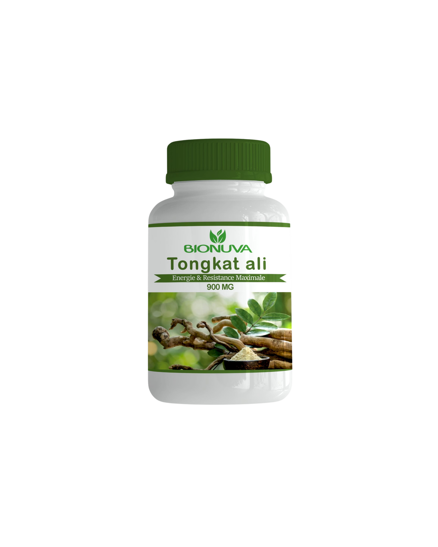 Flacon de Tongkat Ali 400mg – Bionuva, complément naturel pour hommes, libido et testostérone
