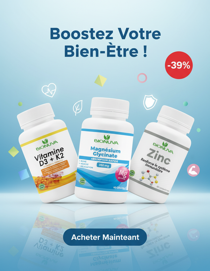PACK BIONUVA  MAGNÉSIUM GLYCINATE + ZINC + VITAMINE D3+K2