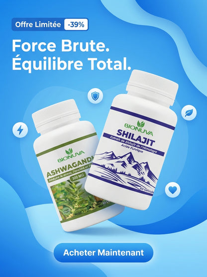 PACK BIONUVA ASHWAGANDHA 60 GÉLULES + SHILAJIT 60 GÉLULES