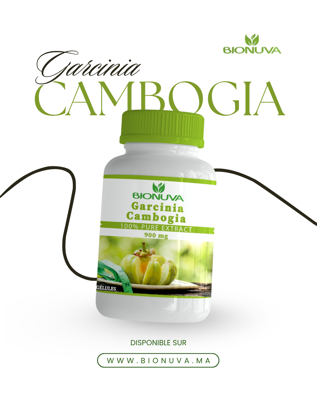 BIONUVA GARCINIA CAMBOGIA • Contrôle du Poids & Brûle-Graisses • 60 Gélules