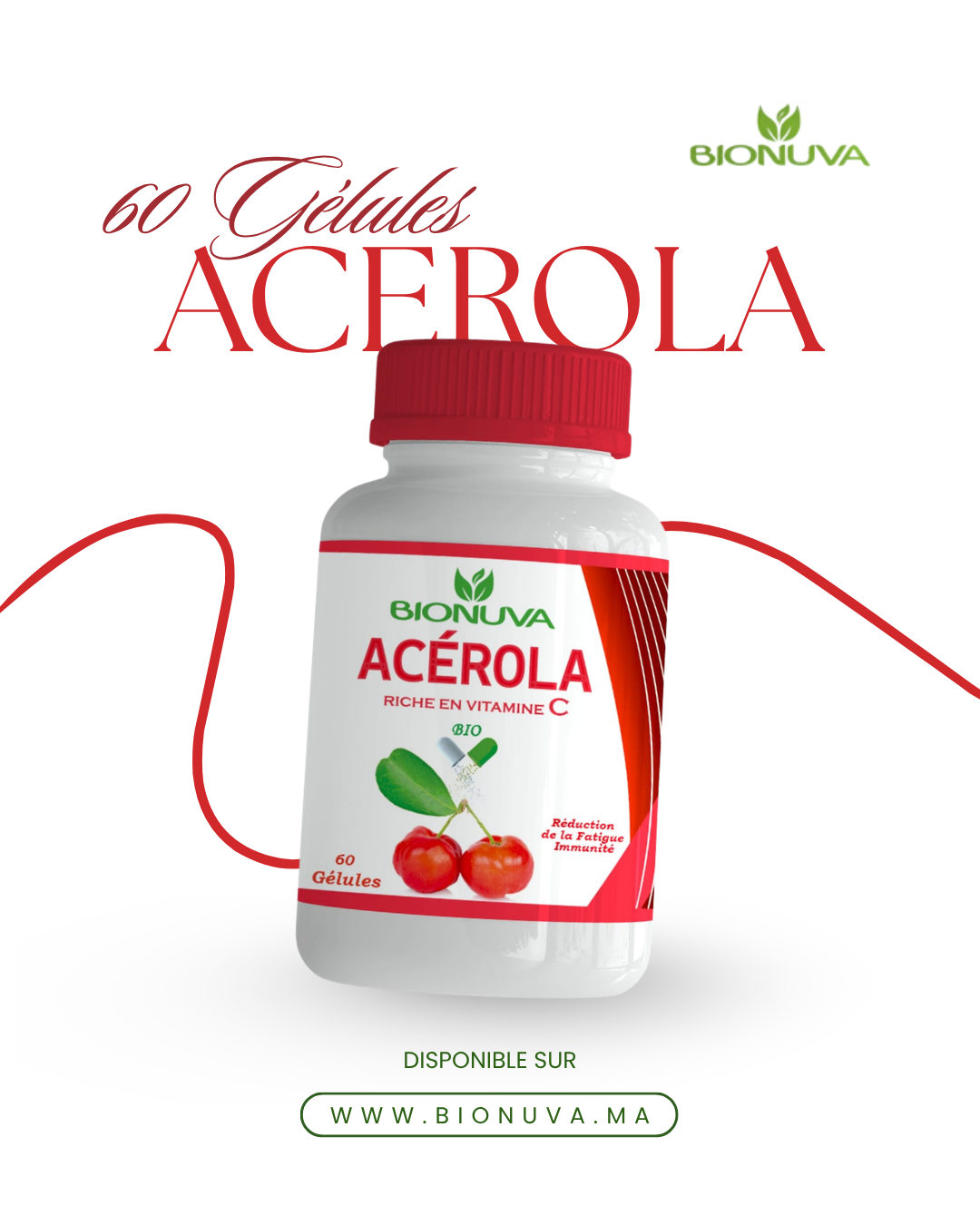 BIONUVA ACÉROLA PURE • Tonus & Immunité • 60 Gélules