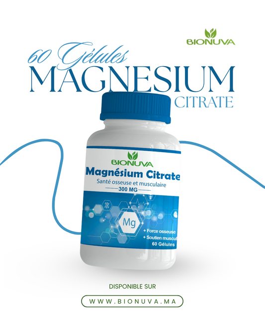 BIONUVA MAGNÉSIUM CITRATE • Fonction Musculaire & Système Nerveux • 60 Gélules