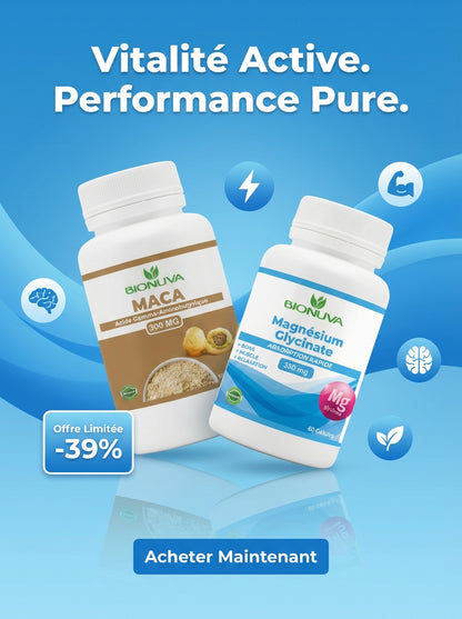 PACK BIONUVA MAGNÉSIUM GLYCINATE 60 GÉLULES + MACA 60 GÉLULES