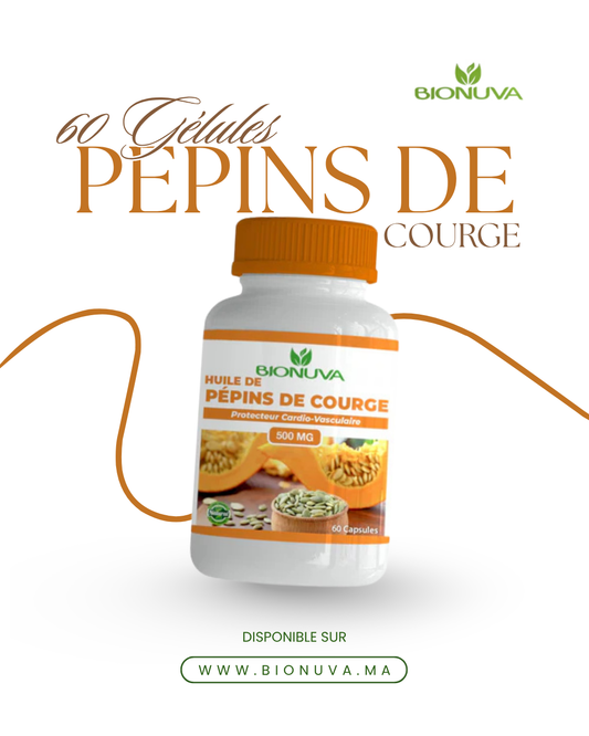 BIONUVA HUILE DE PÉPINS DE COURGE • Confort Urinaire & Prostate • 60 Capsules