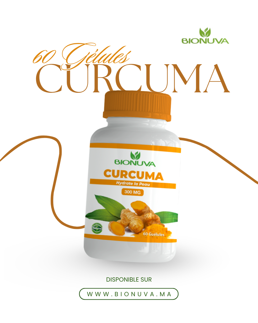 BIONUVA CURCUMA PURE • Anti-Inflammatoire & Digestion • 60 Gélules