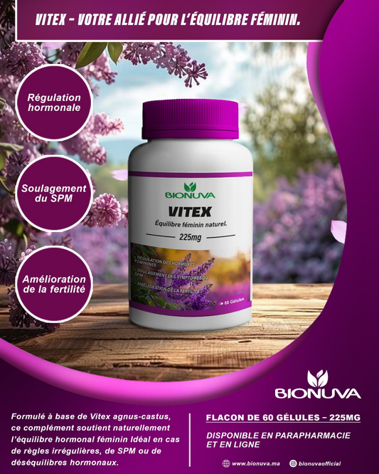 BIONUVA VITEX (Gattilier) • Équilibre Hormonal & Confort Féminin • 60 Gélules