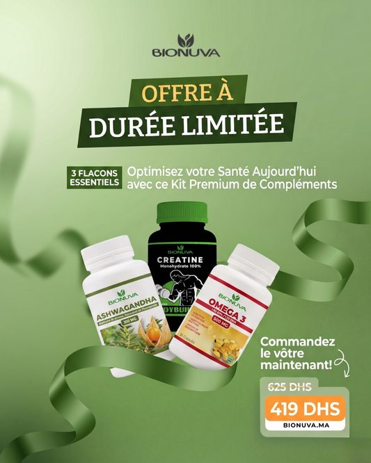 Pack Force Physique & Mentale (Oméga 3 + Ashwagandha + Créatine)