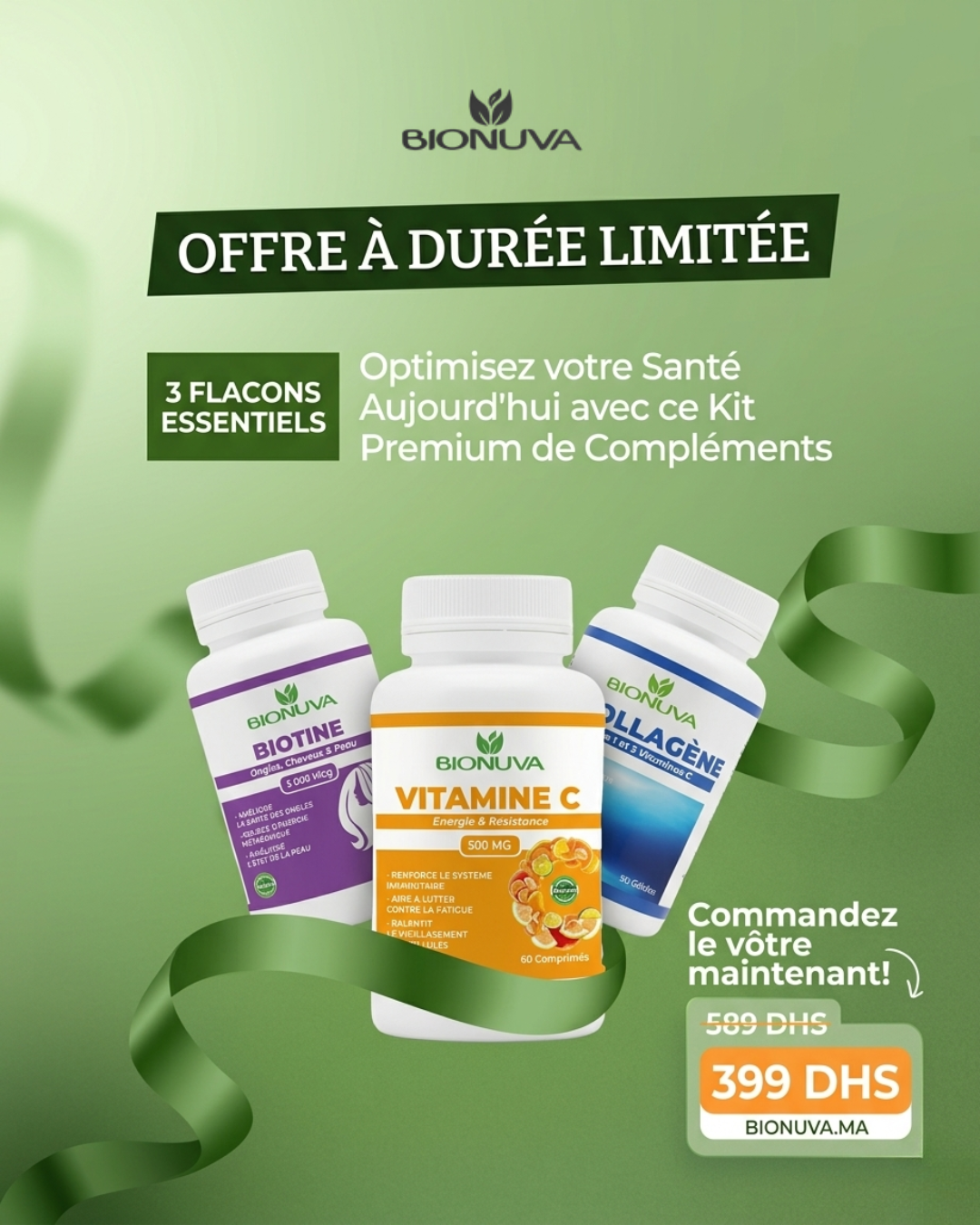 Pack Beauté Ultime (Biotine + Collagène + Vitamine C)