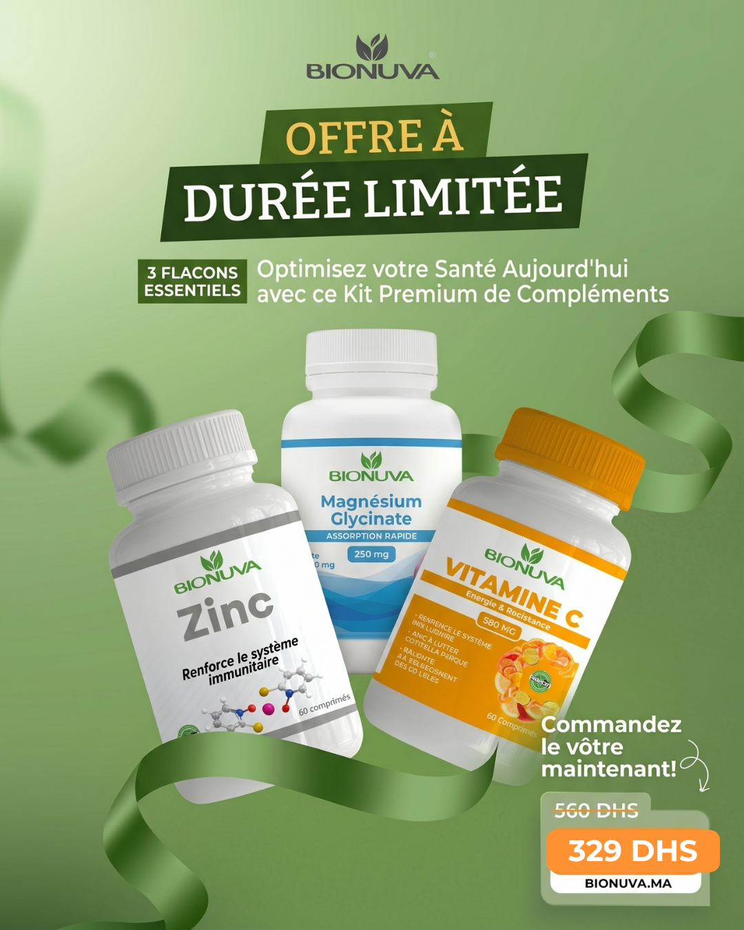 Pack Sport - MAGNÉSIUM GLYCINATE + ZINC + VITAMINE C