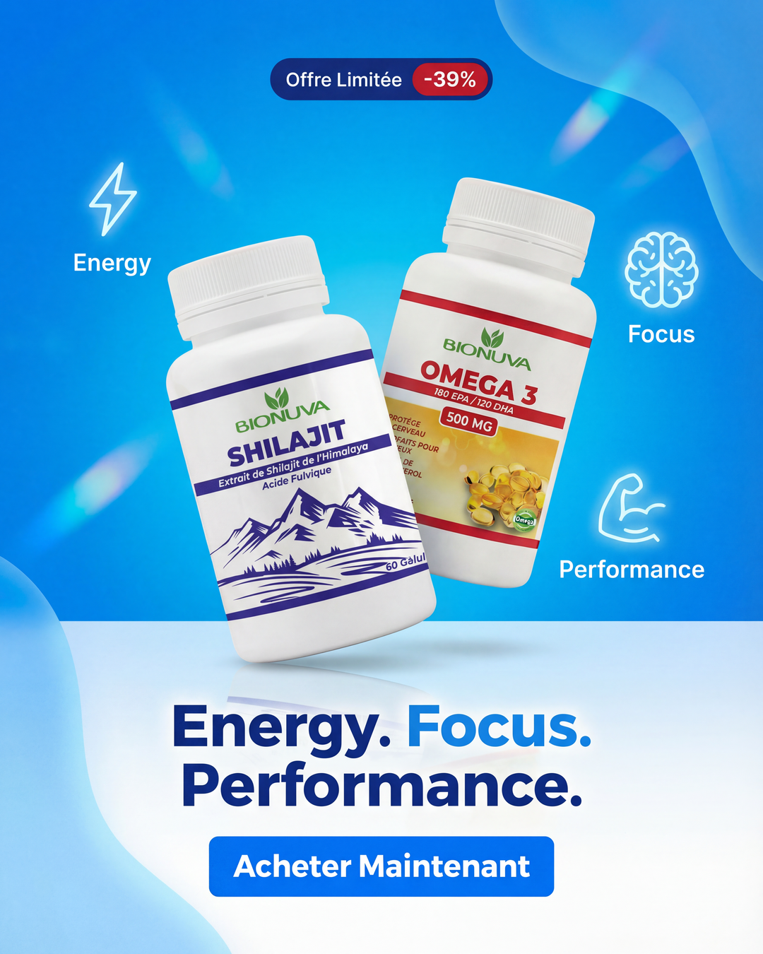 PACK BIONUVA SHILAJIT + OMEGA 3