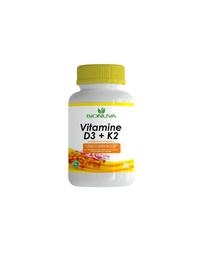 Complément naturel Vitamine D3 + K2 Bionuva – santé osseuse et immunité