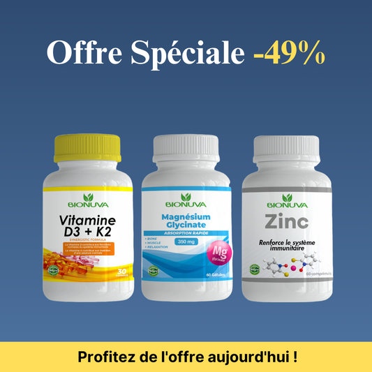 PACK BIONUVA  MAGNÉSIUM GLYCINATE + ZINC + VITAMINE D3+K2