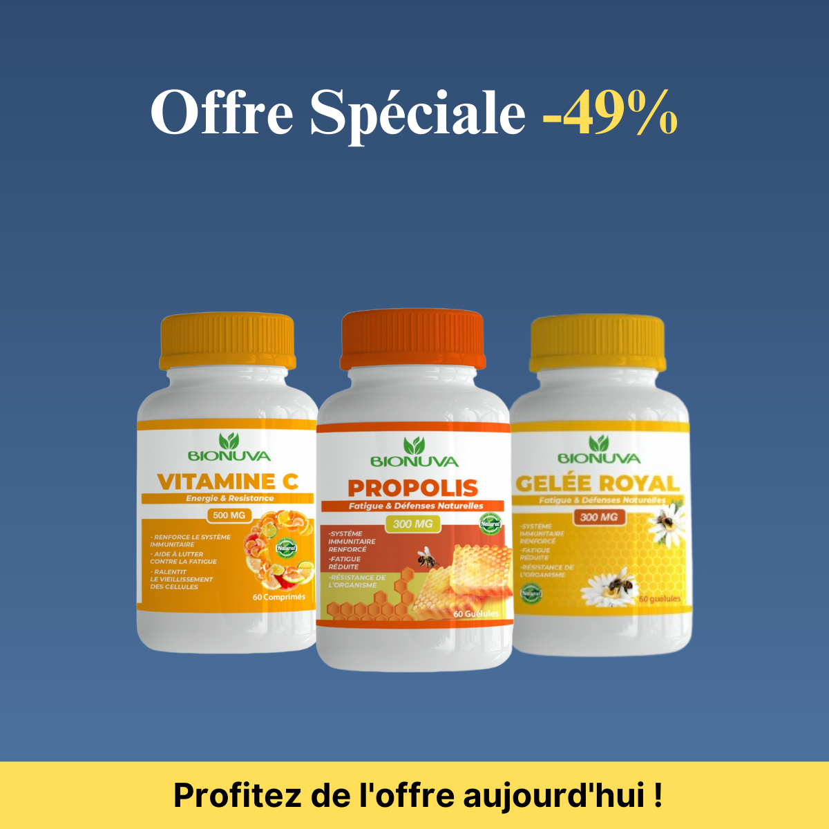 BIONUVA PROPOLIS + Vitamine C + Gelée Royale