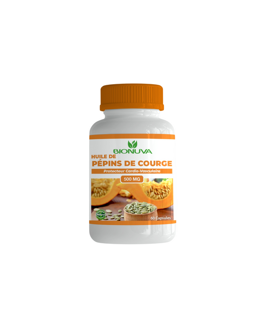 complément alimentaire Huile de Pépins de Courge – Bionuva, complément naturel pour la prostate et le confort urinaire 