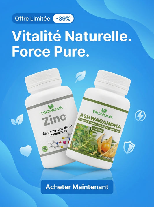 PACK BIONUVA ASHWAGANDHA 60 GÉLULES + ZINC 60 COMPRIMÉS